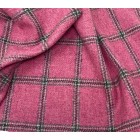 100% Pure Wool Yorkshire Tweed Fabric Pink Windowpane Named Listing AB11